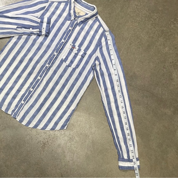 Vintage Hollister Striped Long Sleeve Button Up Y2K - Picture 6 of 8